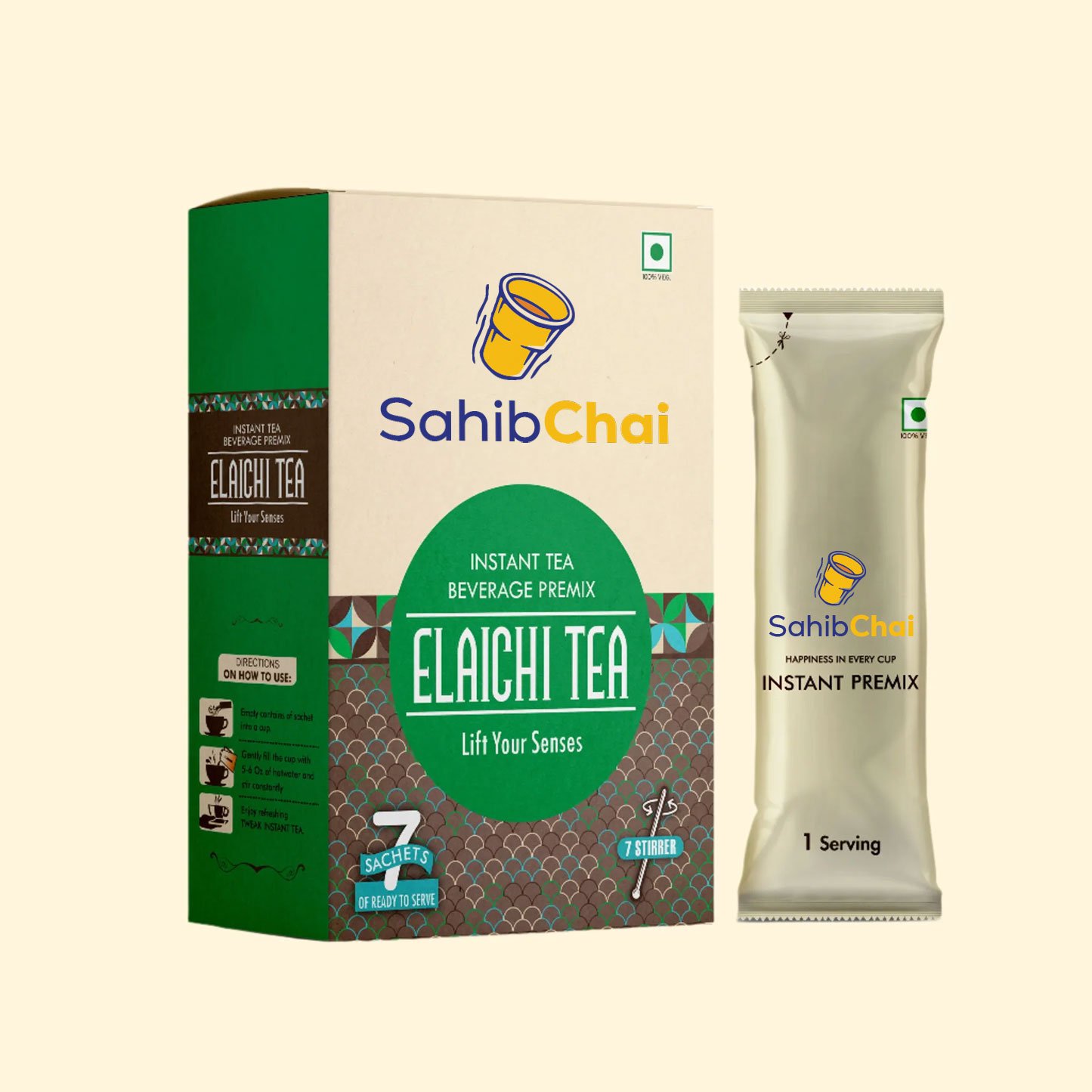 Sahib Elaichi Tea – Instant Sachet Pack (7 x 20g)
