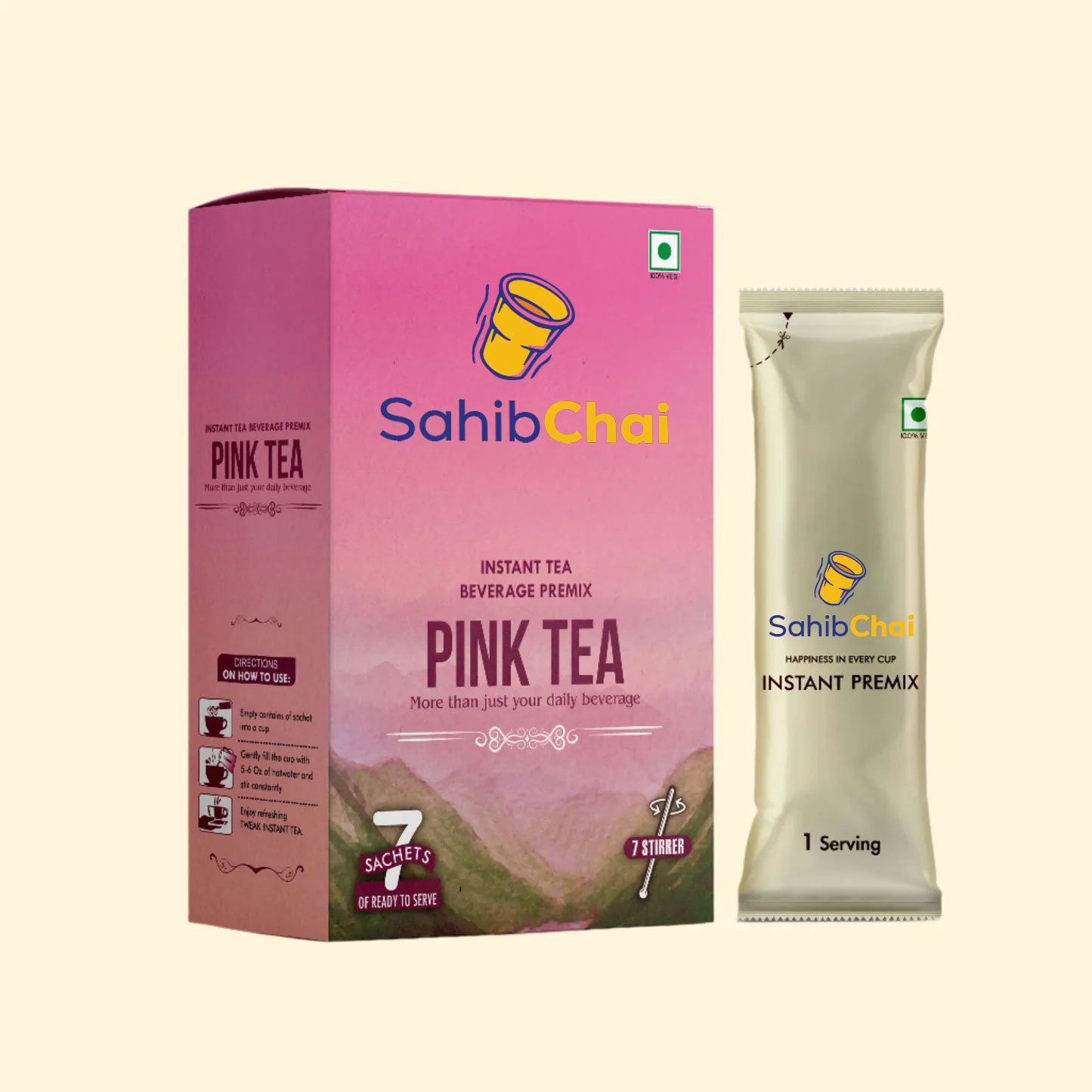 Sahib Pink Tea – Instant Sachet Pack (7 x 20g)